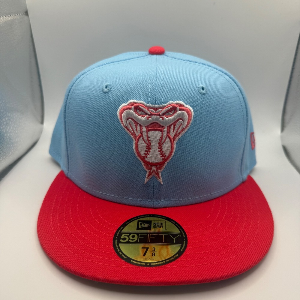 New Era 59FIFTY Arizona‎ Diamondbacks Fitted Hat 7 3/8 Light Blue Red Color Pack